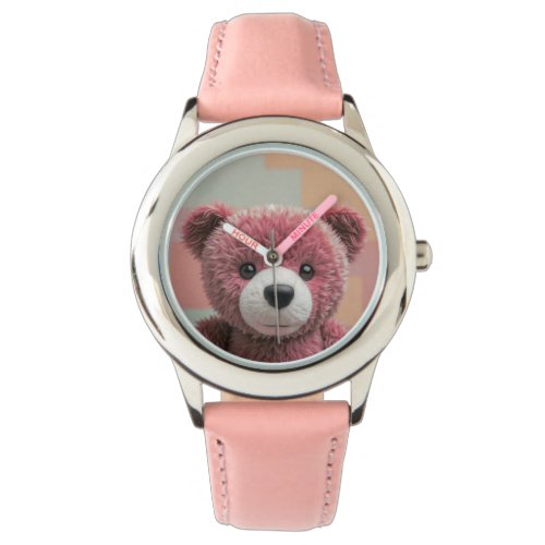 PINK AND CUTE TEDDY WATCH FOR GIRLS