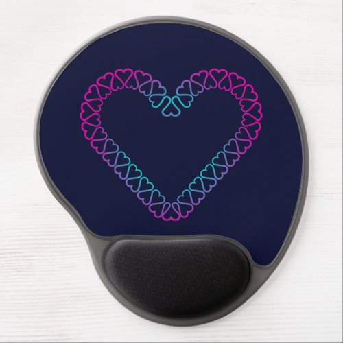 Pink and cyan hearts on mouse pad