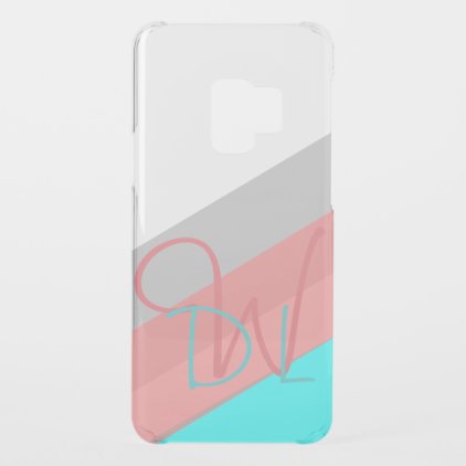 Pink and Cyan Stripes | Monogram Uncommon Samsung Galaxy S9 Case