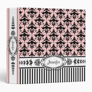Pink and Damask French Bride's Notebook Binder
