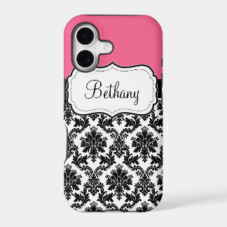 pink and damask iPhone 17 case