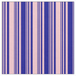 [ Thumbnail: Pink and Dark Blue Striped Pattern Fabric ]