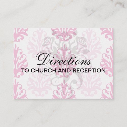 Pink and dark pink boho chic damask business cards