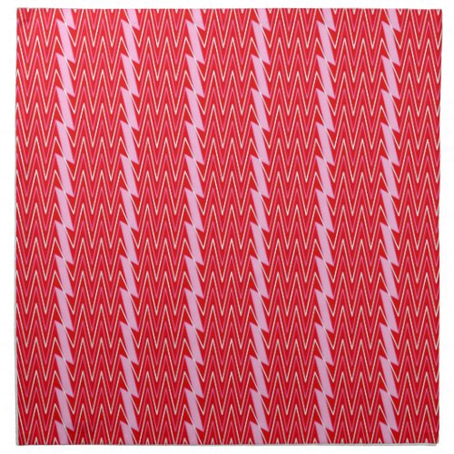 Pink and dark red chevron design napkin