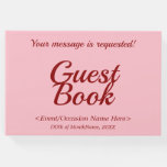 [ Thumbnail: Pink and Dark Red Generic Event Guest Book ]