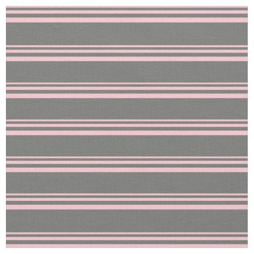 Pink and Dim Grey Stripes Fabric