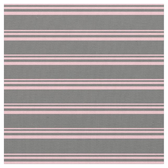 Pink and Dim Grey Stripes Fabric (Close Up)