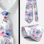 Pink and Dusty Blue Floral Neck Tie<br><div class="desc">This gorgeous pink and dusty blue floral neck tie is perfect for groomsmen at your wedding.</div>