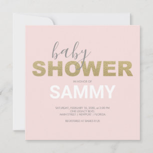 Pink and Faux Gold Baby Shower