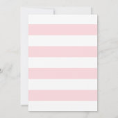 Pink and Faux Gold Stripes Girl Baby Shower Invitation (Back)