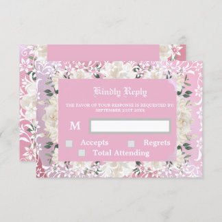 Pink and floral RSVP & Response Card