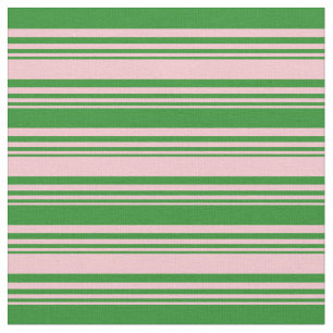 Pink and Forest Green Pattern Fabric