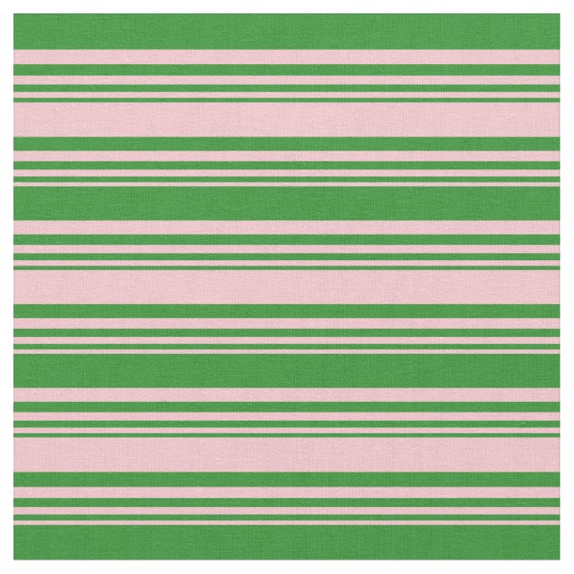 Pink and Forest Green Pattern Fabric (Close Up)