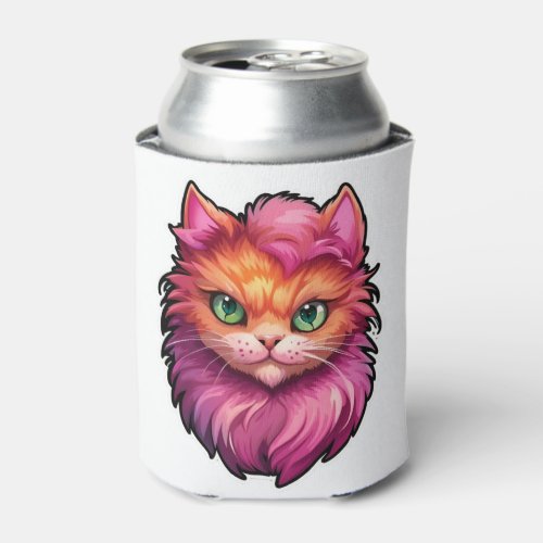 Pink and Ginger Green_eyed Cat   Can Cooler