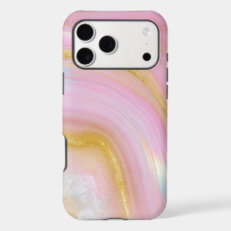 Pink and Glittery Gold Quartz Glam Iphone 18 Pro Max Case