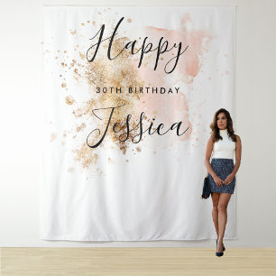 Pink And Gold 30Th Birthday Photo Booth Backdrop