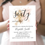 Pink And Gold 60th Birthday Invitations<br><div class="desc">This 60th Birthday Invitation features a pink and gold watercolor splash and a modern chic font combination. With its girly vibes, it is perfect for a modern chic woman. Do you need it for a different age? No problem, it can be personalized by clicking the "PERSONALIZE" button and you can...</div>