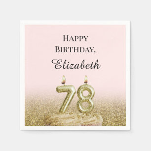 Pink and Gold 78th Birthday Napkins