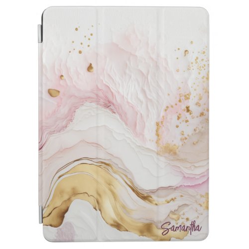 Pink and Gold Abstract Alcohol Ink 6 iPad Air Cover