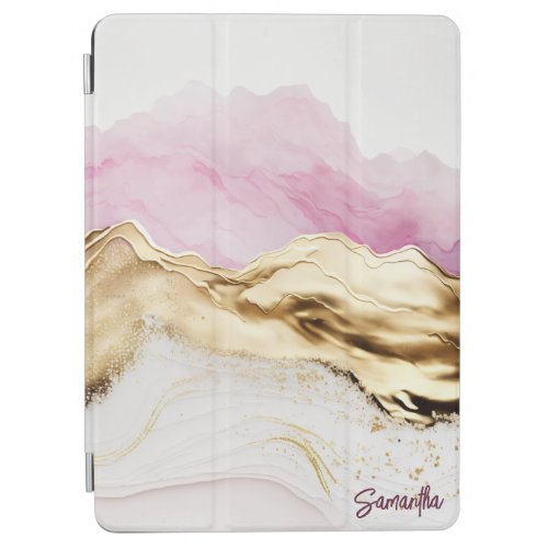 Pink and Gold Abstract Alcohol Ink 7 iPad Air Cover