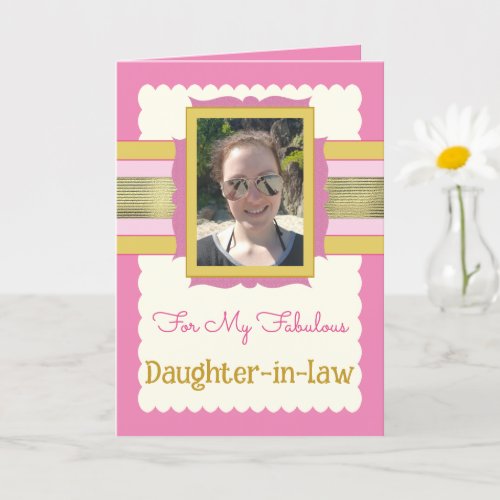 Pink and gold add photo daughter in law birthday