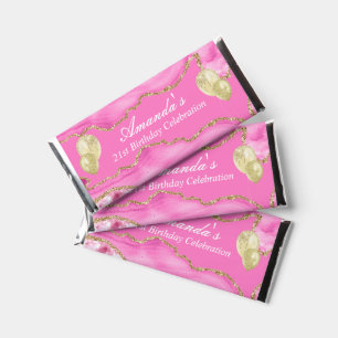 Pink and Gold Agate Hershey Bar Favors