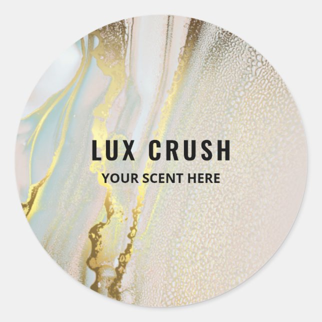 Pink And Gold Alcohol Ink Candle Product Labels (Front)