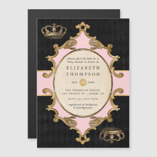 Pink and Gold Alice In Wonderland Baby Shower Magnetic Invitation