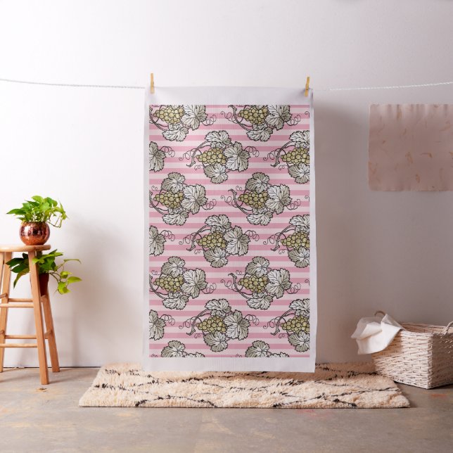 Pink and Gold Art Deco Wine themed Fabric (In Situ)
