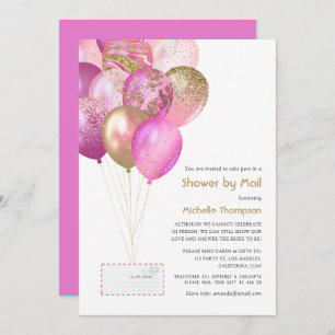Pink and Gold Baby or Bridal Shower by Mail Invitation
