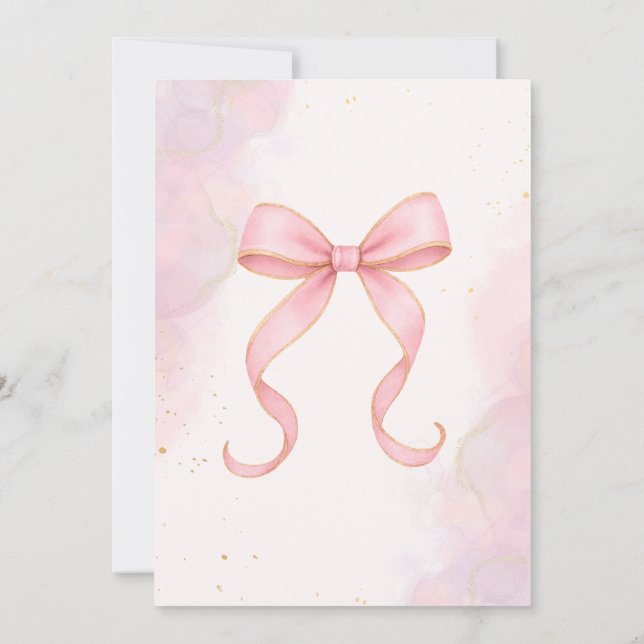 Pink and Gold Baby Shower Invitation (Back)