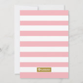 Pink And Gold Baby Shower Invitation, Baby Girl Invitation (Back)