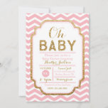 Pink And Gold Baby Shower Invitations, Baby Girl Invitation at Zazzle