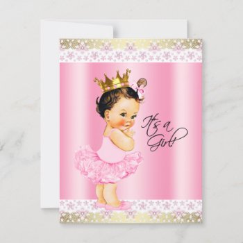 Pink And Gold Ballerina Tutu Baby Girl Shower Invitation by The_Vintage_Boutique at Zazzle
