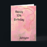 Pink and Gold Ballet 10th Birthday Card<br><div class="desc">Personalized gold and pink ballet 10th birthday card for daughter,  granddaughter,  sister,  etc. You will be able to personalize the front of this pretty ballet shoes birthday card with her name. Please see all photos. A personalized ballet birthday card keepsake for your ballerina.</div>