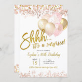 Glitter Drips Rose Gold Floral 80th Birthday Acrylic Invitations