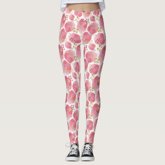 Pink and Gold Blush Print Yoga Pants