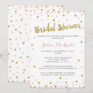 Pink and Gold Bridal Shower Invitations