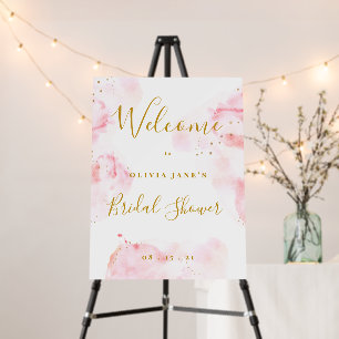 Pink And Gold Bridal Shower Welcome Foam Board