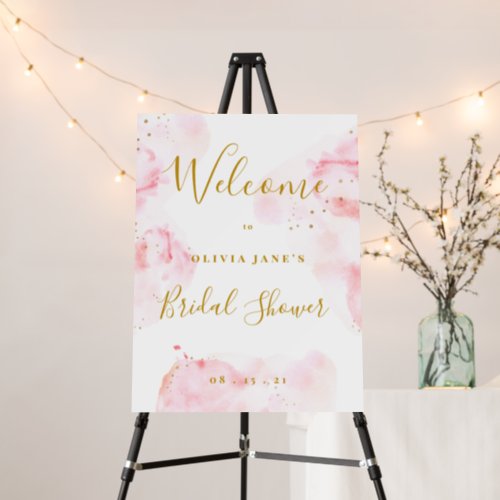 Pink And Gold Bridal Shower Welcome  Foam Board