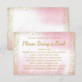 Pink and Gold Bring a Book Cards | Zazzle