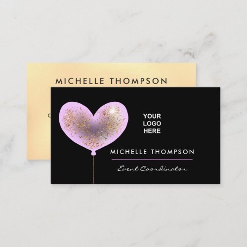 Pink and Gold Business Card