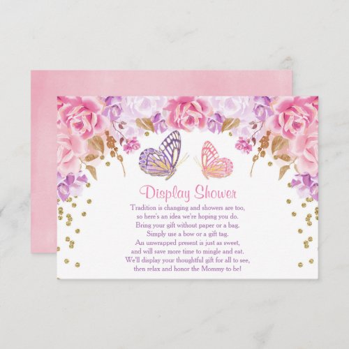 Pink and gold Butterfly display shower inserts