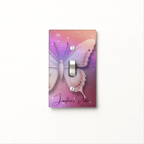 Pink and Gold Butterfly  Light Switch Cover