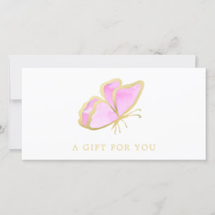 Pink and Gold Butterfly Salon Gift Certificate