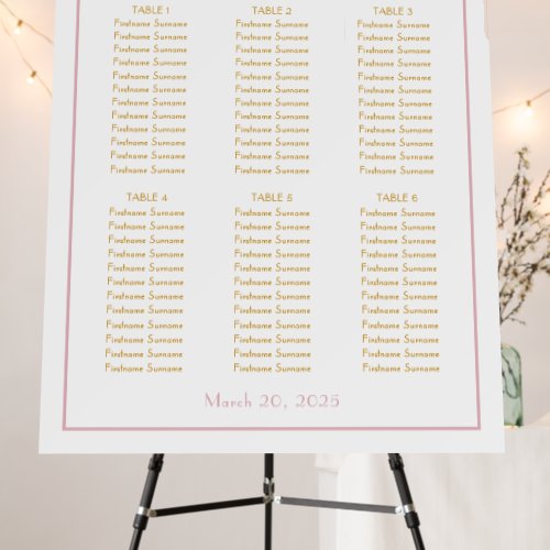 Pink and Gold Casino Baby Shower Seating Chart Foam Board