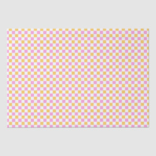 Pink and Gold Checkered Tissue Paper