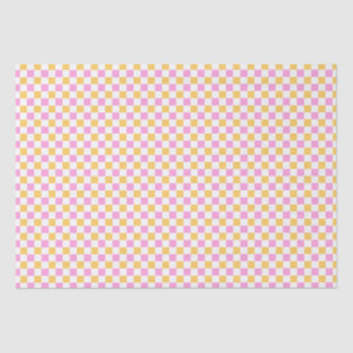 Pink and Gold Checkered Tissue Paper