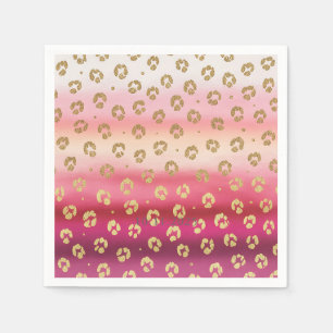 Pink and Gold Cheetah Leopard Birthday Party Napkins