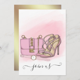 Pink and Gold Chic Bachelorette Party Invitation